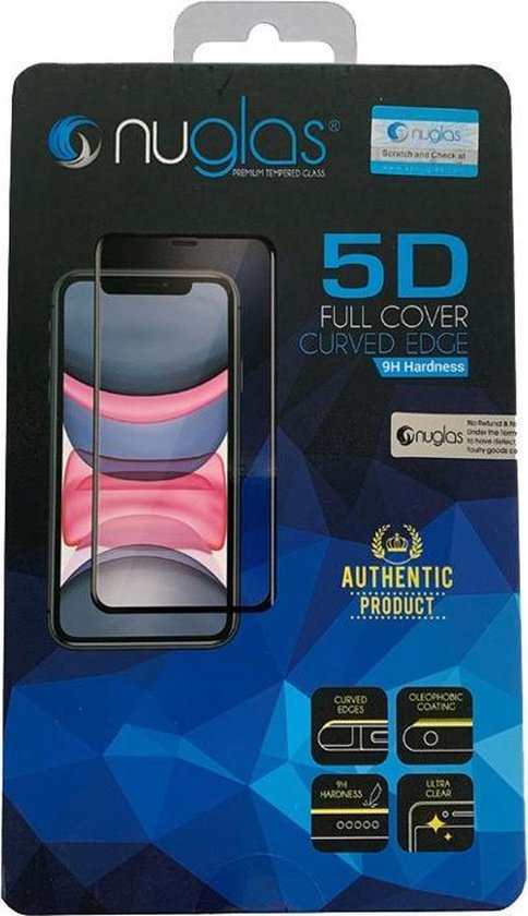 NuGlas screenprotector - 5D single pack - iPhone 12 12 Pro - Zwart