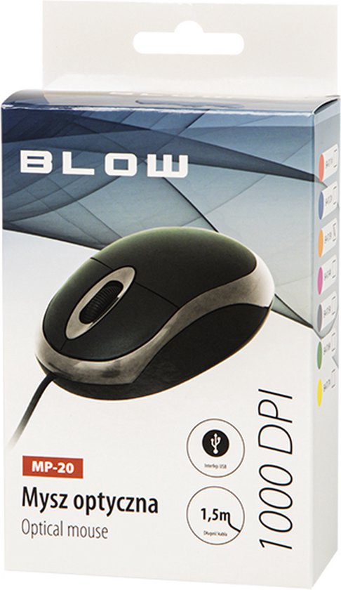 Blow MP-20 muis - optisch bedraad USB 100 DPI - Roze
