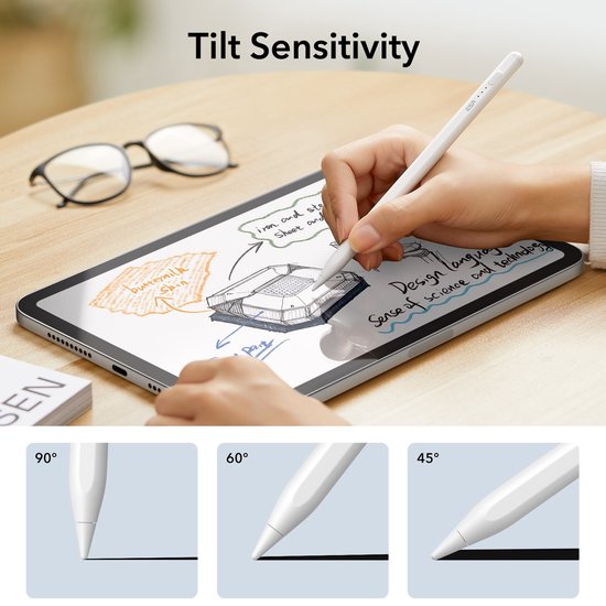 ESR Digital+ stylus pen - palm rejection voor iPad - Wit