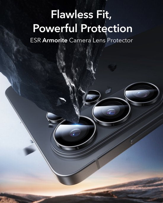 ESR Armorite camera lens protector - geschikt voor Samsung Galaxy S26 Ultra - 9H tempered glass - hoesjevriendelijk - Zwart