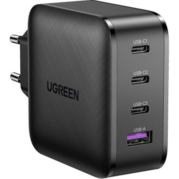 UGREEN Highspeed 65W Compacte Smartphone & Laptop Power Adapter - Quick Charge met 3 USB-C poorten en 1 USB-A 3.0 poort