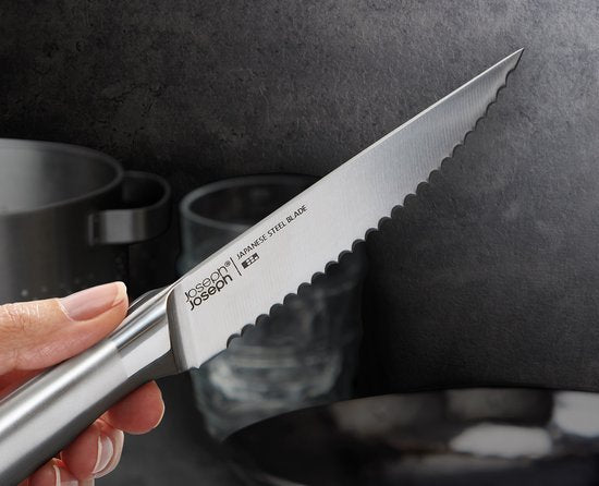 Joseph Joseph Elevate Steel messen set van 5 - bamboe ladehouder - RVS - Bruin