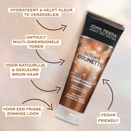 John Frieda Brilliant Brunette conditioner - voor droog haar - 250 ml