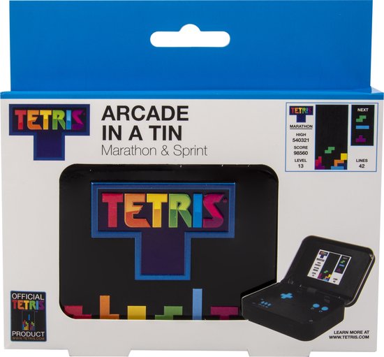 Tetris retro gaming handheld - metalen box