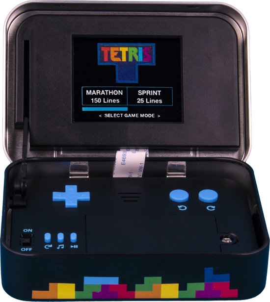 Tetris retro gaming handheld - metalen box