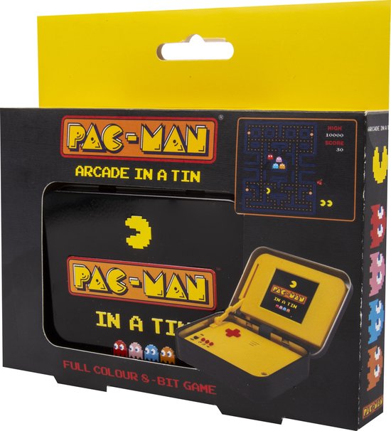 Pac-Man retro gaming handheld - in metalen box