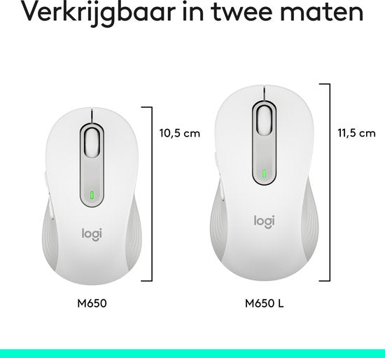 Logitech Signature M650 muis - draadloos - Off White