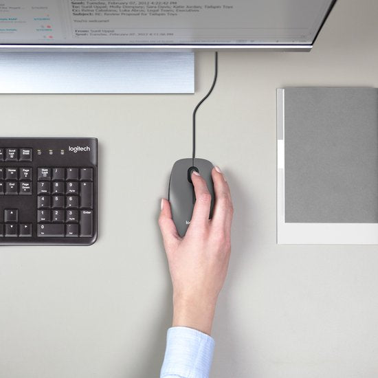 Logitech M100 muis - bedraad USB PC laptop - Grijs