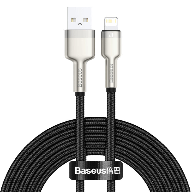 Baseus Cafule Series USB naar Lightning Kabel - Metaal - 2 meter - Zwart