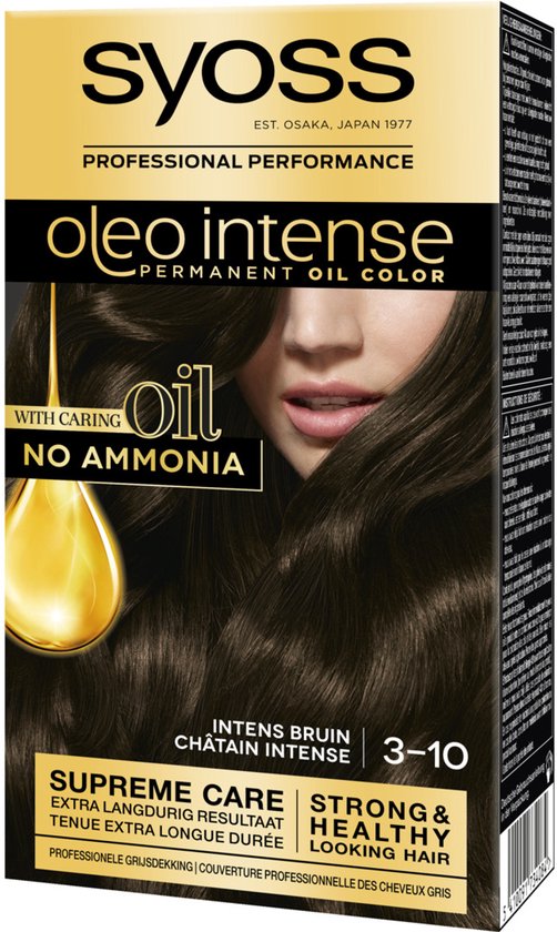 Syoss Oleo Intense haarverf - 3-10 intense bruin - permanent en ammoniakvrij - 100% grijsdekking