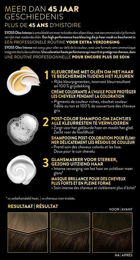 Syoss Oleo Intense haarverf - 3-10 intense bruin - permanent en ammoniakvrij - 100% grijsdekking