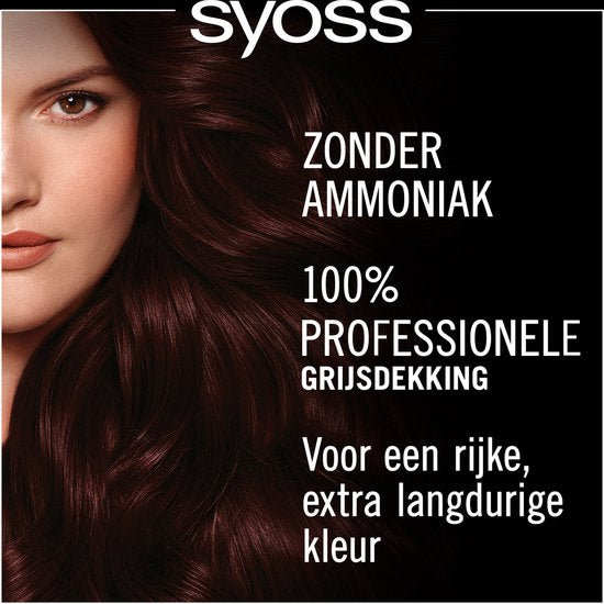 Syoss Oleo Intense haarverf 3-22 - warm donker bordeaux - permanent ammoniakvrij - 100% grijsdekking - 1 stuk