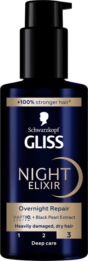 Gliss Night Elixir haarserum - overnight repair - beschadigd haar - 100 ml