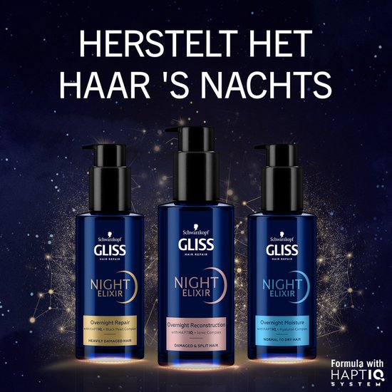 Gliss Night Elixir haarserum - overnight repair - beschadigd haar - 100 ml