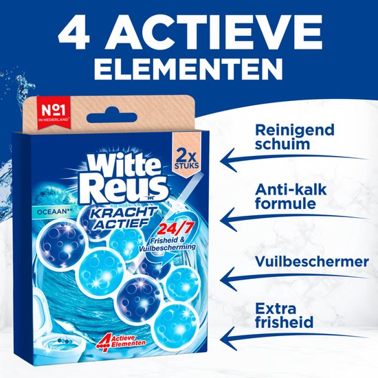 Witte Reus toiletblok - kracht actief oceaan - set van 2