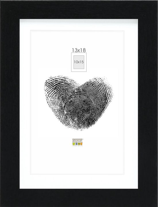 Deknudt Frames fotolijst - passe-partout 10×15/13×18 cm - Zwart
