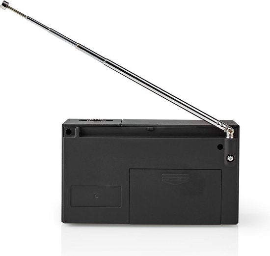 Nedis noodradio - draagbare zakradio op batterijen - AM/FM - Zwart