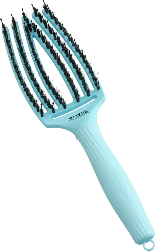 Olivia Garden Fingerbrush haarborstel - boar & nylon - Blue Sky