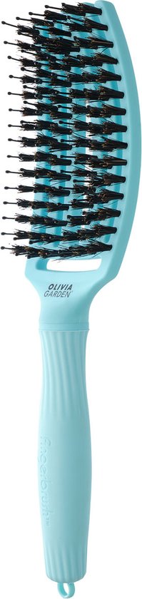 Olivia Garden Fingerbrush haarborstel - boar & nylon - Blue Sky