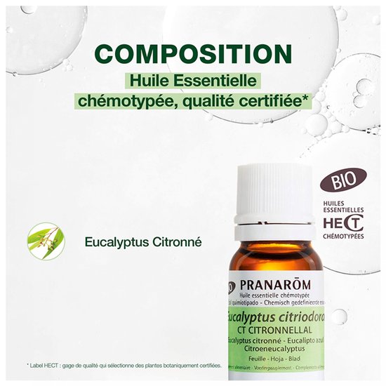 Pranarom etherische olie - citroeneucalyptus - bio - 10 ml