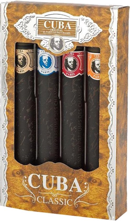 Cuba Classic giftset - 4x eau de toilette 35 ml - Gold, Orange, Red, Blue