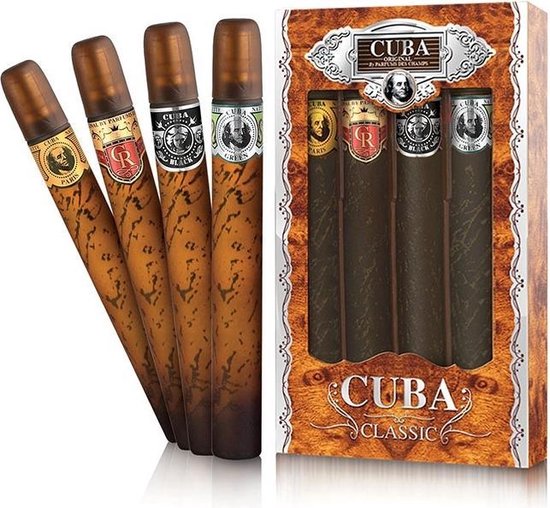 Cuba Classic giftset - 4x eau de toilette 35 ml - Gold, Orange, Red, Blue