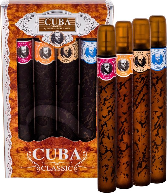 Cuba Classic giftset - 4x eau de toilette 35 ml - Gold, Orange, Red, Blue