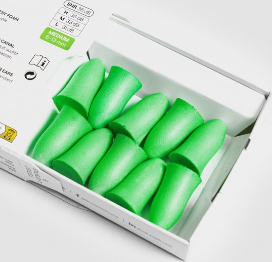 BLOX oordoppen - foam - medium - 36 dB SNR - Groen