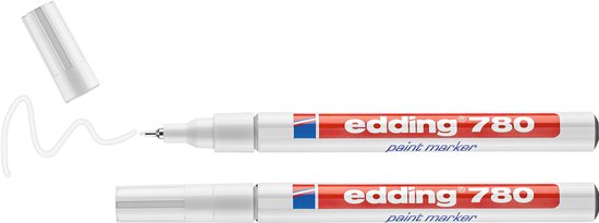 Edding 780/2 Paint Marker Set of 2 - Round Nib 0.8 mm - White