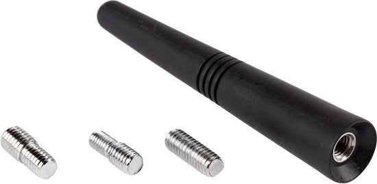 Amio auto antenne - FM/AM mini universeel - zwart 9 cm - met adapters