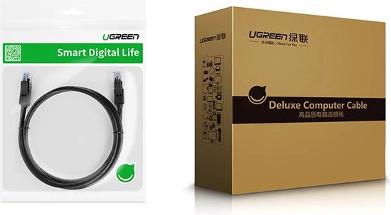 Ugreen Internetkabel 3 meter | CAT 6 | RJ45 | 1000Mbps | Zwart