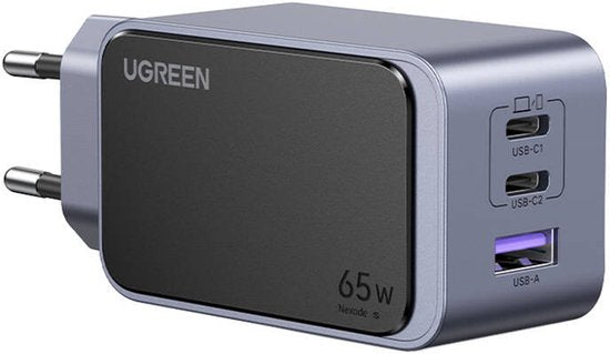 UGREEN Nexode Air oplader - USB/USB-C PD snellader 65W GaN - Grijs