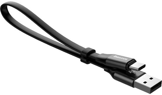 Baseus USB-C cable - flat 23 cm - USB-A to USB-C 2A - Black