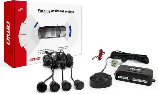 Amio parkeersensoren - universeel achteruitrij met geluid - 18 mm