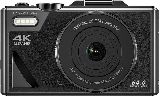 Easypix V64 Flip Compact Camera - Flip Screen - Black