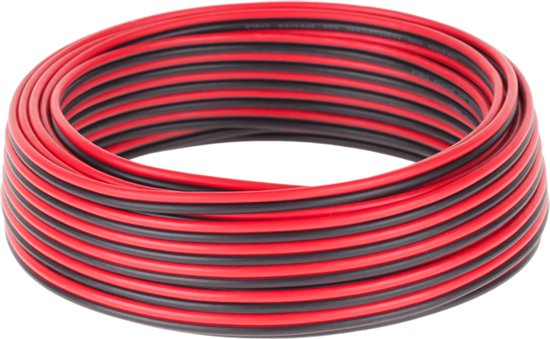 Speaker Cable - CCA 2×0.75 mm 10 m - Red Black