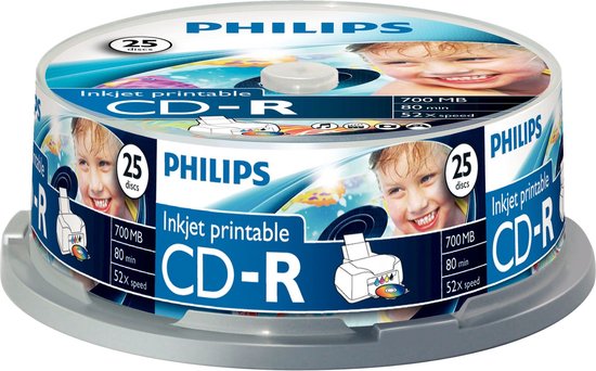 Philips CD-R - 80 min 700 mb 52x - spindle 25 pieces