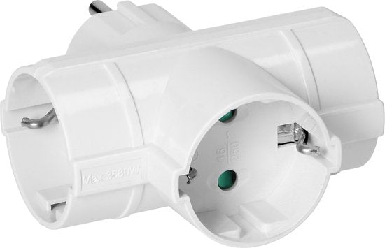 Orno stopcontact splitter - verticaal 3-voudig 16A - Wit