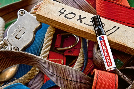 Edding 500 permanent marker set of 3 - chisel tip 2-7 mm - water and smudge proof - Black