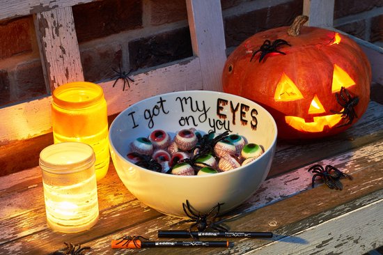 Edding 4200 porcelain brush pens set of 6 - brush tip 1-4 mm dishwasher-safe - Warm colours