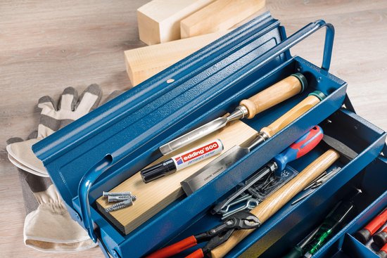 Edding 500 permanent marker set of 3 - chisel tip 2-7 mm - water and smudge proof - Black