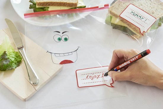 Edding 141 F permanent pen set of 4 - 0.6 mm - black, red, blue, green