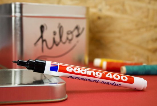 Edding 400 permanent marker set of 4 - round nib 1 mm - Black
