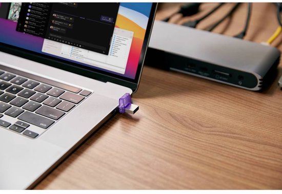 Kingston DataTraveler microDuo 3C USB-stick - 256 GB - USB-A 3.2 Gen 1 en USB-C - Violet