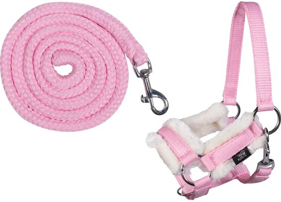 HKM halster en halstertouw - stokpaard hobby horsing - Roze