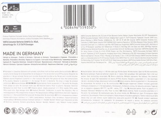 Varta Longlife Power batteries - C LR14 - 4 pieces