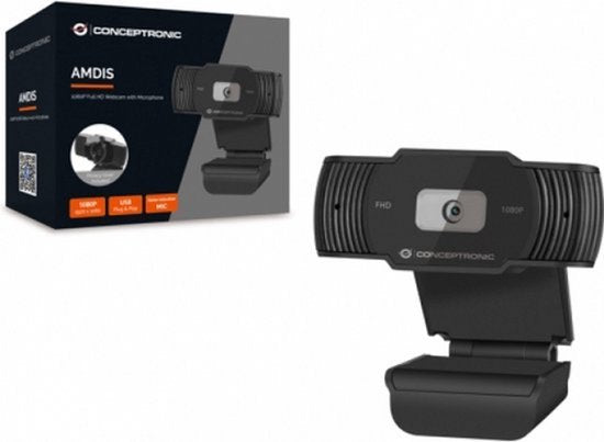 Conceptronic AMDIS04B webcam - 1920×1080 USB 2.0 - Zwart