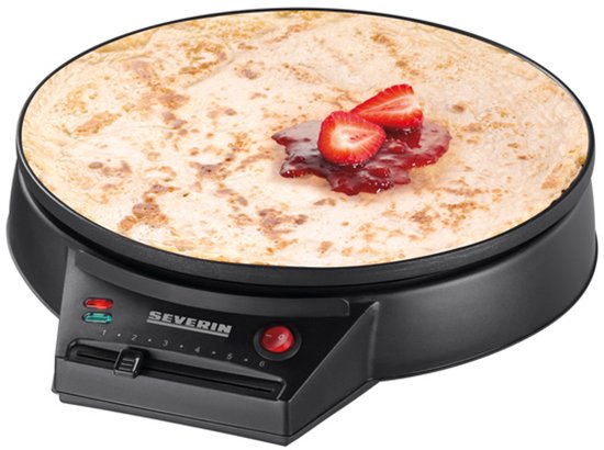 Severin CM 2198 crêpe-/pannenkoekenmaker - 30 cm - anti-aanbaklaag - traploze temperatuurinstelling - 1000W