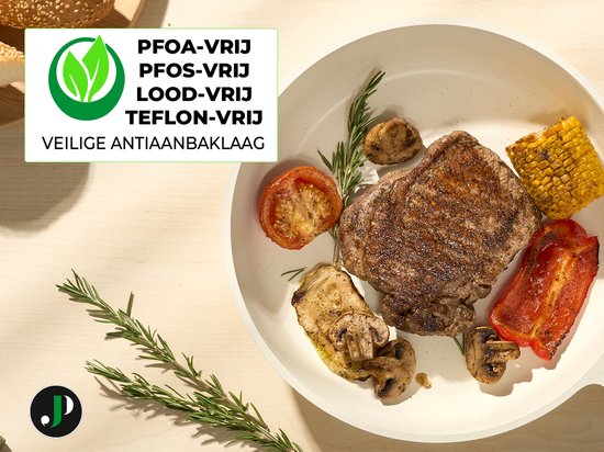 Just Perfecto pan set - 21-piece induction - PFAS free - cool-touch handles - Beige