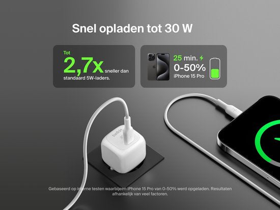 Belkin Wall Charger - USB-C 30W - with USB-C cable 1m